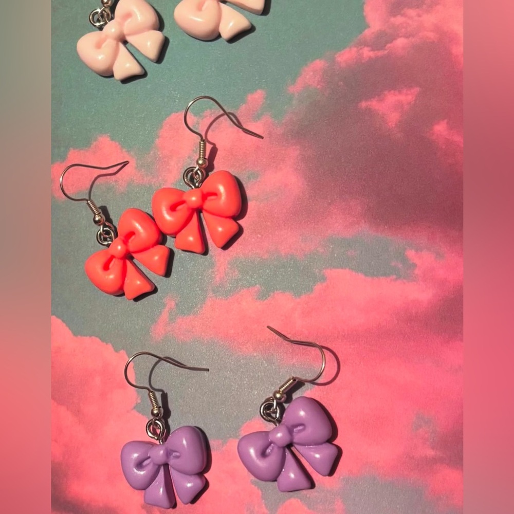 Handmade coquette aesthetic ribbon earrings 2/$15